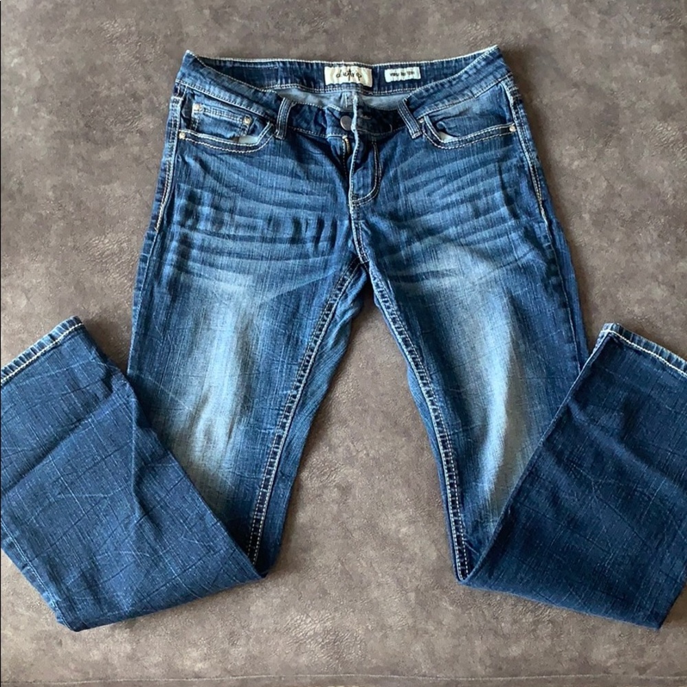 Dark wash boot cut jeans